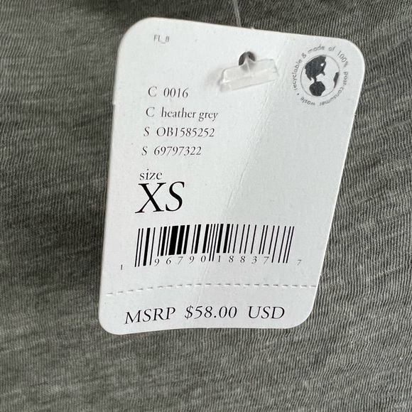 FREE PEOPLE Women’s Kimmi Long Sleeve Top Heather Gray color-SIZE X-Small - Picture 12 of 12